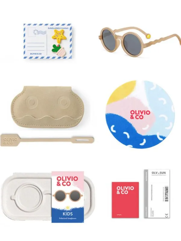 Clearance Lasten Aurinkolasit Kids 3-5v, Round Sand Beige Lasten Aurinkolasit