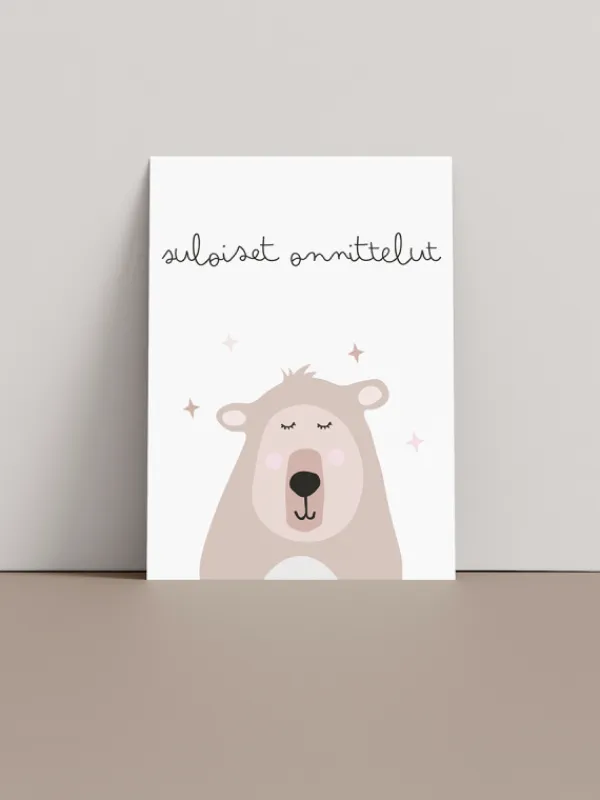 Onnittelukortti nalle - suloiset onnittelut Lahjapaketointi & Kortit