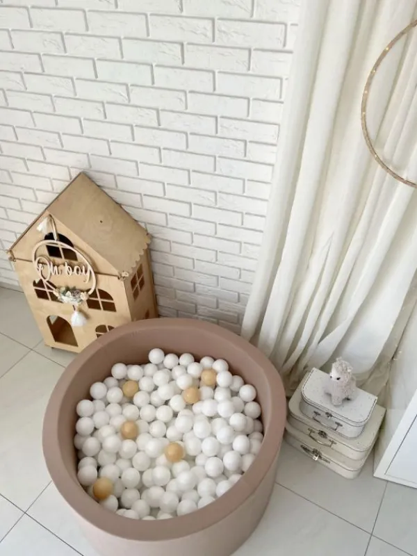 Sale Pehmeä pallomeri + pallot (valitse värit), beige Lasten Pallomeret