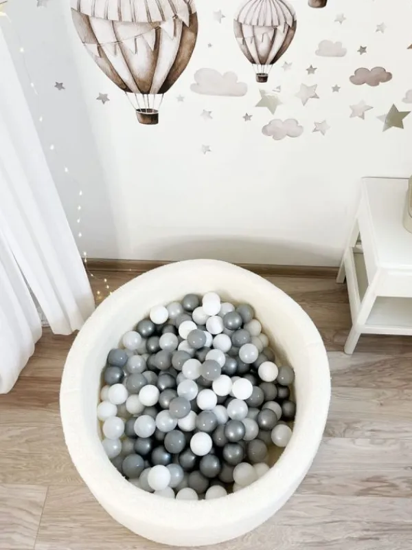 Clearance Pehmeä pallomeri + pallot (valitse värit), Boucle White Lasten Pallomeret