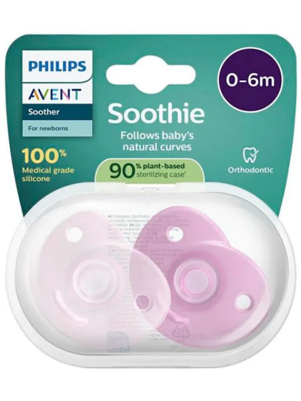 Online - tutti Curved Soothie 0–6kk, Pink Tutit Vauvalle