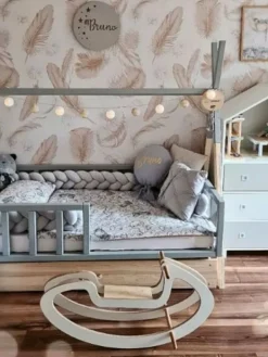 Pinnasängyn suoja 360cm, vaaleanharmaa Vuodevaatteet Ja Viltit