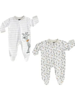New Pitkähihainen vauvan haalari 2-PACK, harmaa | BOLEY Sisävaatteet
