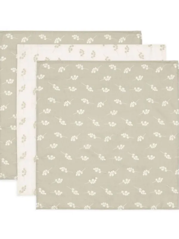 Discount Puuvilla harsosetti 3-pack Twig - Olive Green Puuvillaharsot