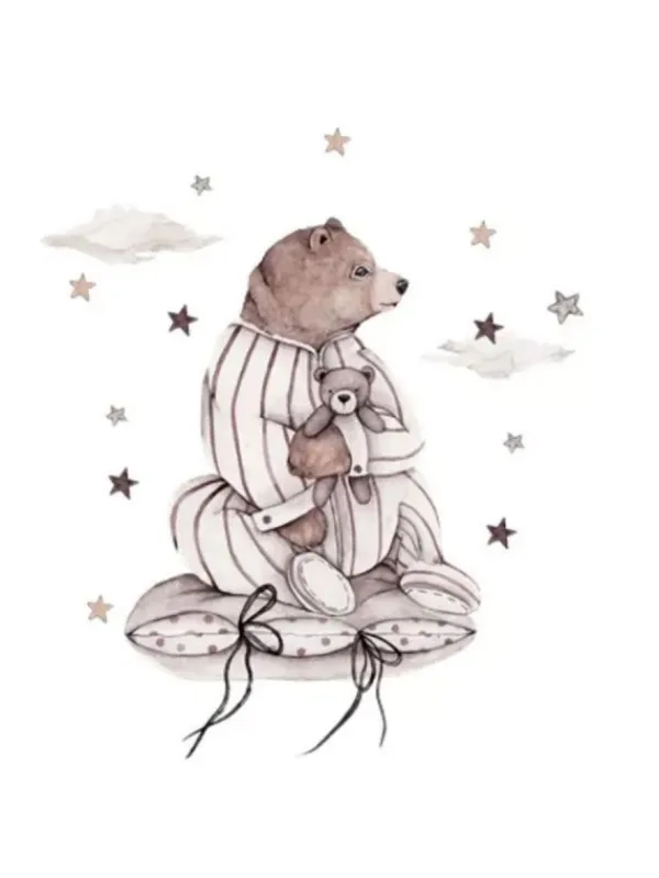 Sale Seinätarra Setti 100x100cm, Dreamers Bear Seinätarra Setit