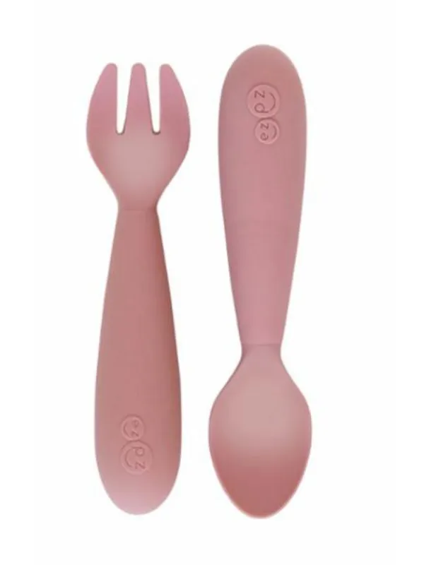 Sale Silikoniset MINI ensilusikka ja haarukka, blush | Ruokailuhetkiin