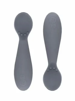 New Silikoniset Tiny Spoon ensilusikat Twin-Pack, grey | Ruokailuhetkiin