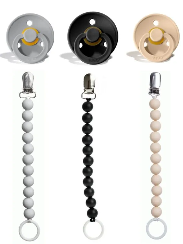 Best Tuttinauhat ja BIBS tutit vauvalle 3-PACK, musta Tuttinauhat Lapselle