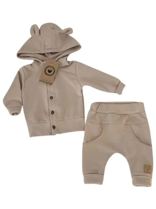 Clearance Vauvan collegeasu nallekorvilla – 2-osainen setti, beige Sisävaatteet