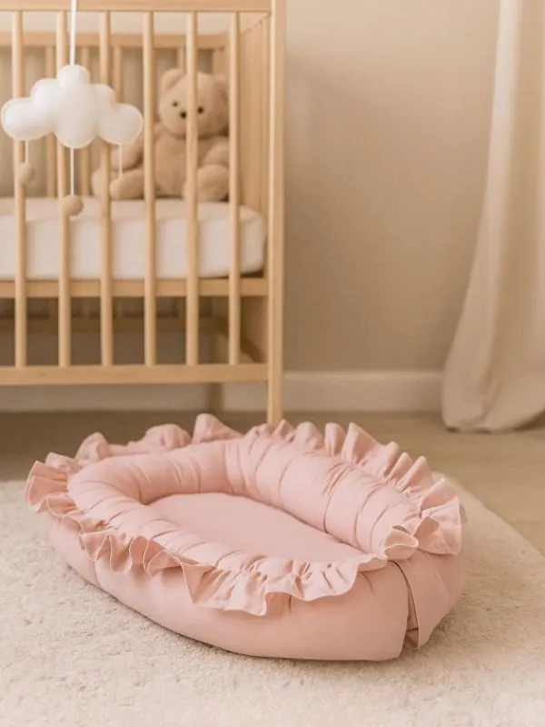 Discount Vauvan pesä röyhelöillä – Pehmeä ja turvallinen babynest vastasyntyneelle, rosa Unipesät Ja Unituet