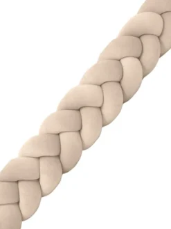Clearance Velvet Palmikko reunasuoja pinnasänkyyn ja juniorisänkyyn - Beige Vuodevaatteet Ja Viltit