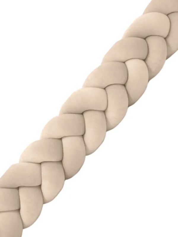 Clearance Velvet Palmikko reunasuoja pinnasänkyyn ja juniorisänkyyn - Beige Vuodevaatteet Ja Viltit