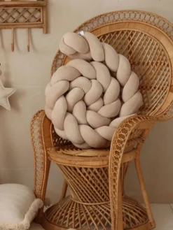 Clearance Velvet Palmikko reunasuoja pinnasänkyyn ja juniorisänkyyn - Beige Vuodevaatteet Ja Viltit