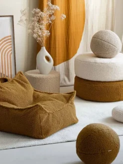 Hot - Rahi Ottoman Teddy Cream White Säkkituolit Ja Rahit