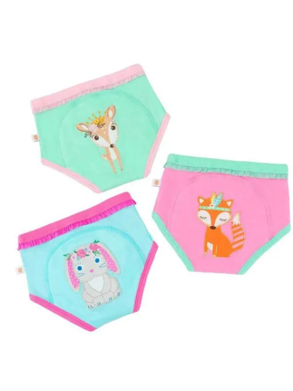 New Zoocchini-harjoitteluhousut 3 kpl Woodland Princesses tytöille Potta Ja Kuivaksiopetteluhousut