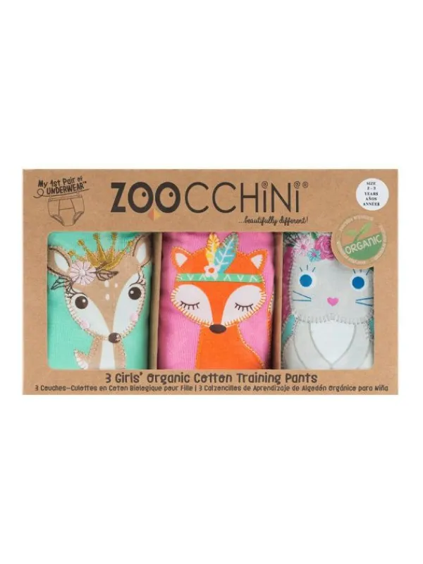 New Zoocchini-harjoitteluhousut 3 kpl Woodland Princesses tytöille Potta Ja Kuivaksiopetteluhousut